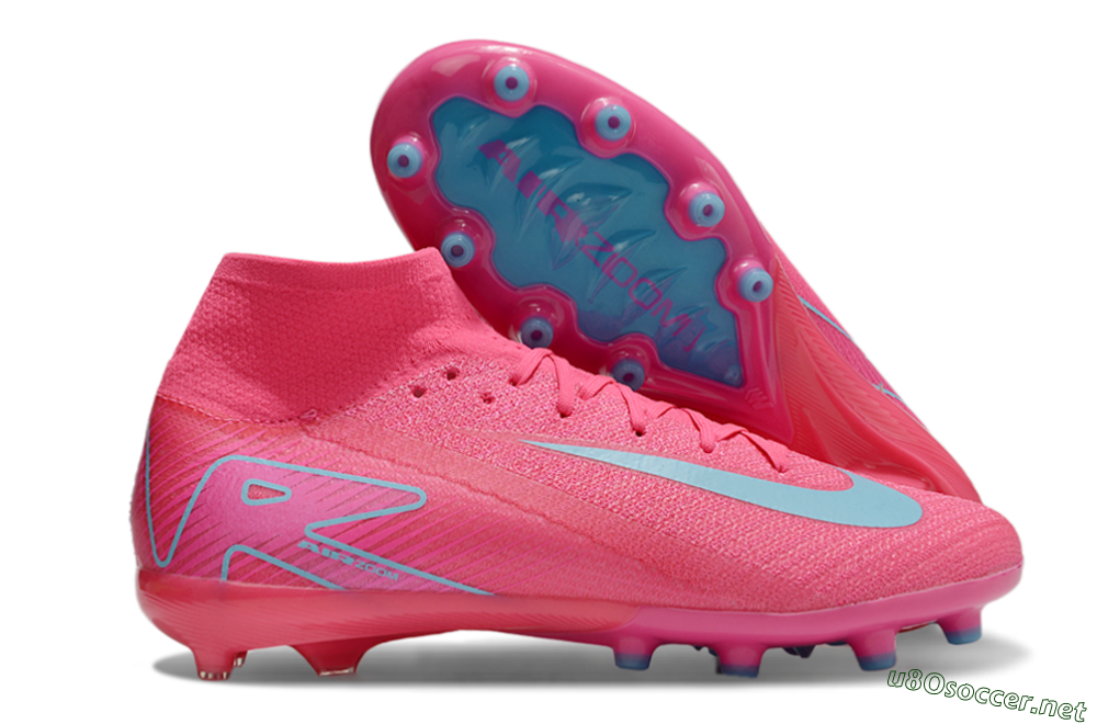 Unisex Nike Air Zoom Mercurial Superfly 10 Elite AG Football Boots - Pink/Jade 2