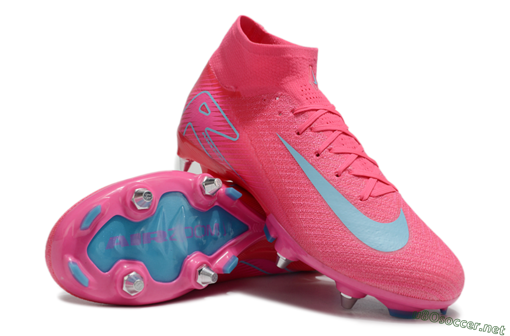 Men's Nike Air Zoom Mercurial Superfly 10 Elite SG Football Boots - Pink/Jade 3