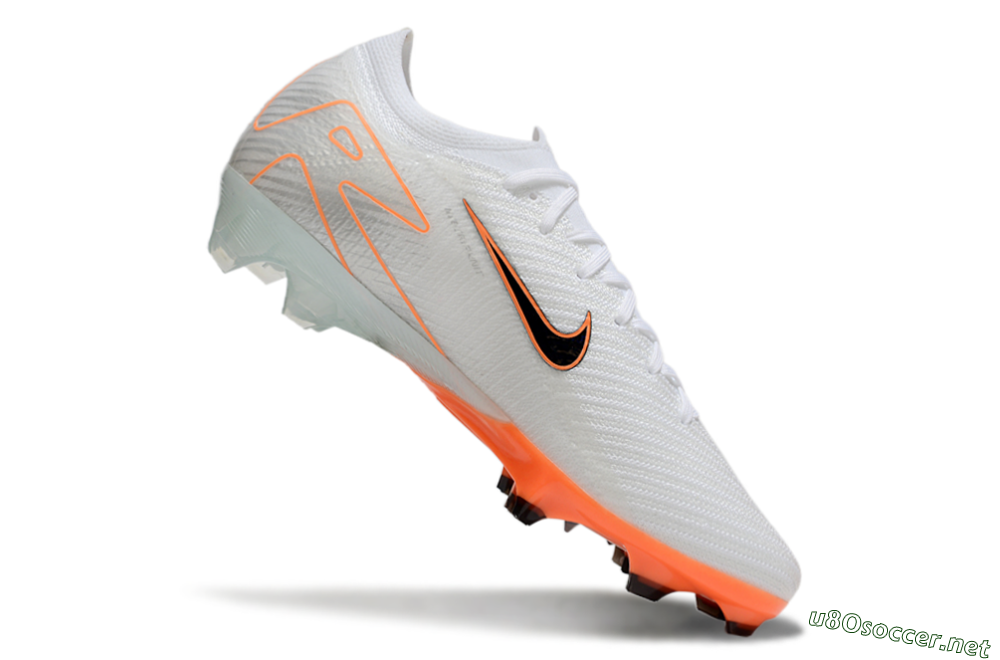 Men's Nike Air Zoom Mercurial Vapor 16 Elite FG Football Boots - White/Black/Orange 4