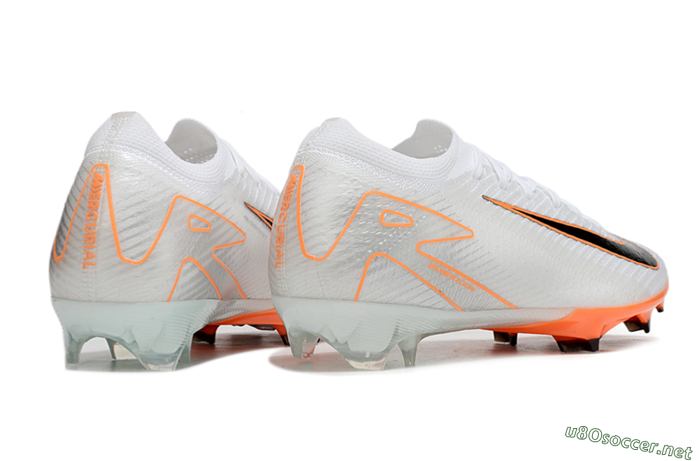 Men's Nike Air Zoom Mercurial Vapor 16 Elite FG Football Boots - White/Black/Orange 6