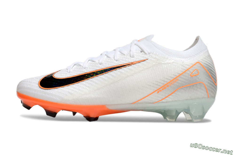 Men's Nike Air Zoom Mercurial Vapor 16 Elite FG Football Boots - White/Black/Orange 0