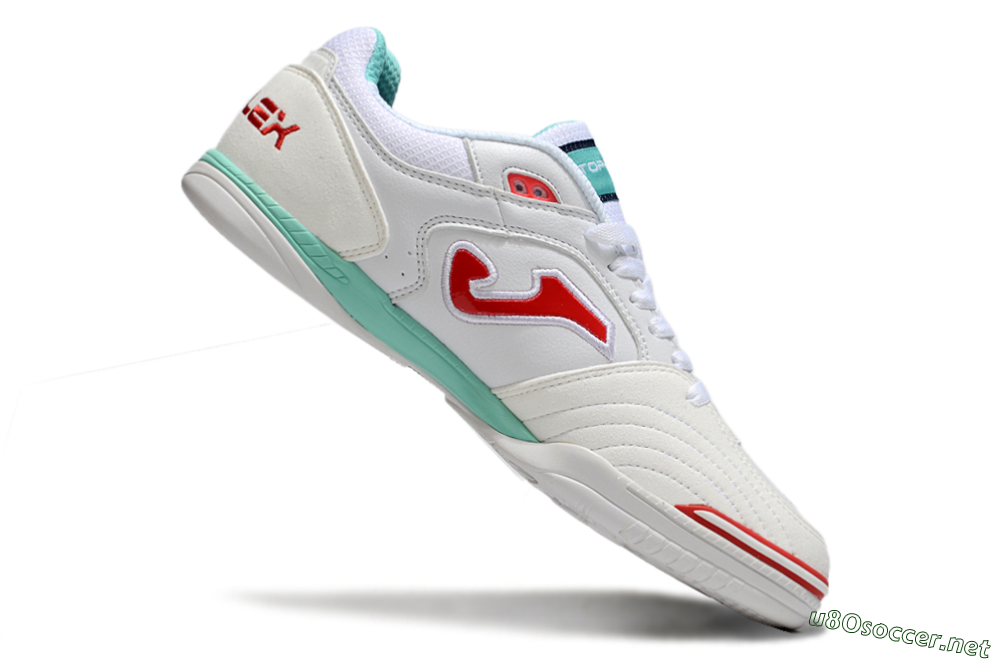 Men's Joma Top Flex IC Football Shoes - White/Red/Jade 4