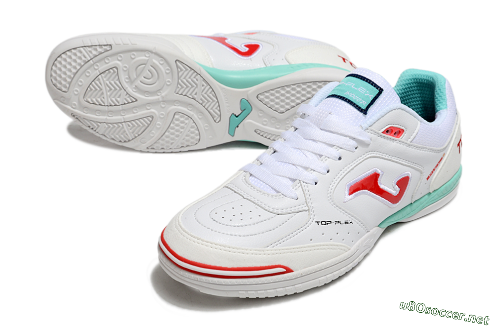 Men's Joma Top Flex IC Football Shoes - White/Red/Jade 3
