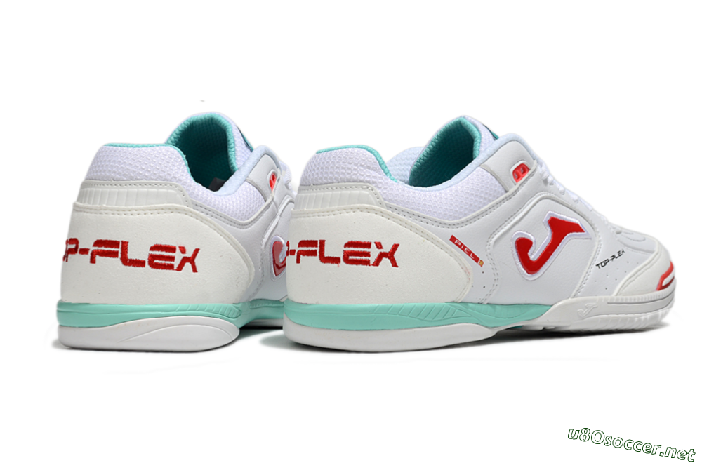 Men's Joma Top Flex IC Football Shoes - White/Red/Jade 6