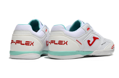 Men's Joma Top Flex IC Football Shoes - White/Red/Jade