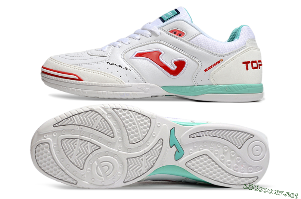 Men's Joma Top Flex IC Football Shoes - White/Red/Jade 1