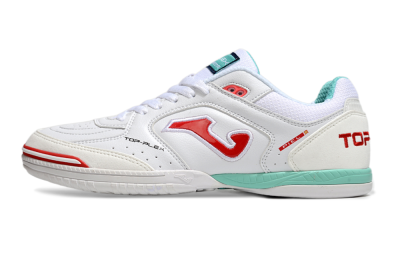 Men's Joma Top Flex IC Football Shoes - White/Red/Jade
