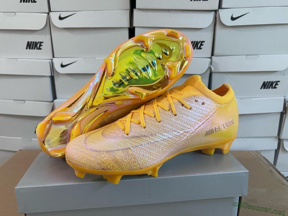 Unisex Nike Air Zoom Mercurial Vapor 16 Elite FG Football Boots - Gold/Gold