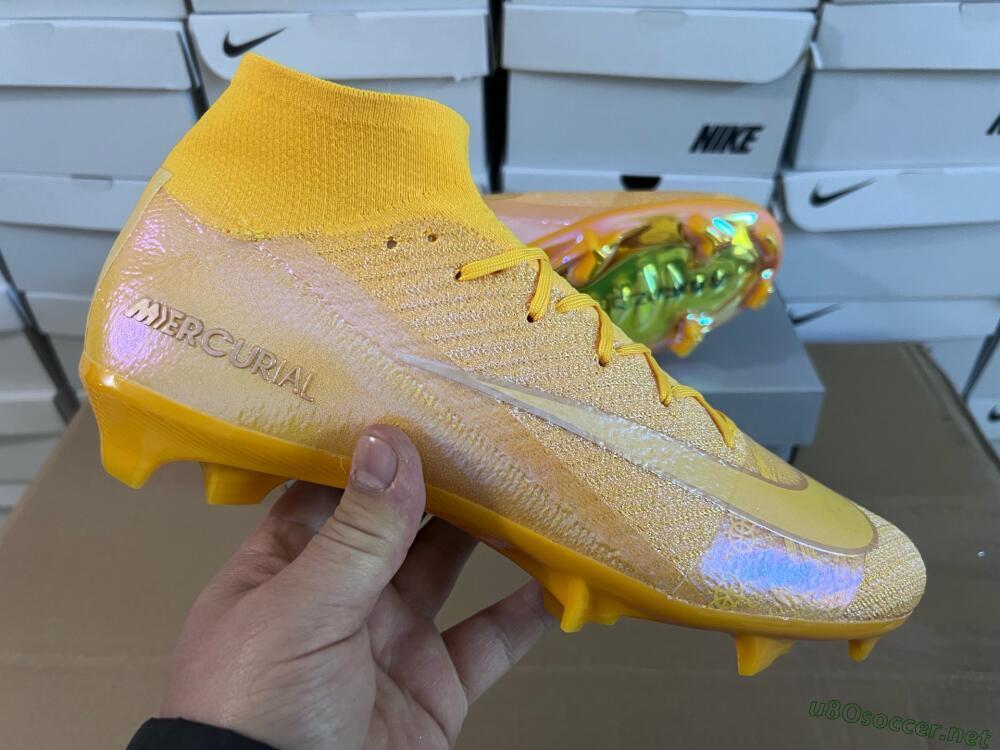Unisex Nike Air Zoom Mercurial Superfly 10 Elite FG Football Boots - Gold/Gold