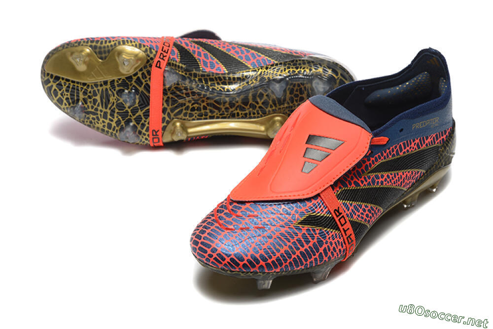 Men's Adidas Predator Elite 25 Foldover Tongue FG Football Boots - Red/Blue/Gold 3
