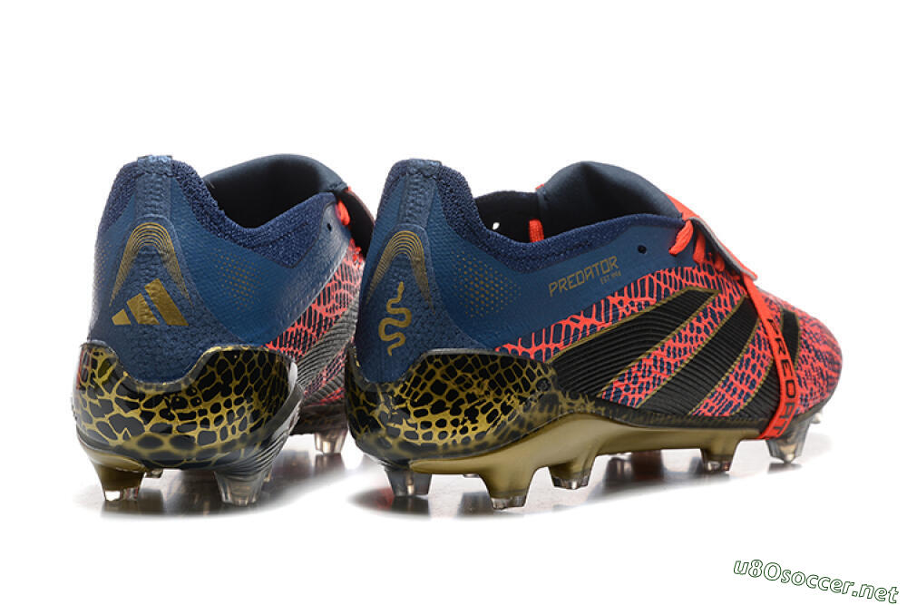 Men's Adidas Predator Elite 25 Foldover Tongue FG Football Boots - Red/Blue/Gold 9