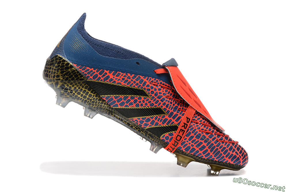Men's Adidas Predator Elite 25 Foldover Tongue FG Football Boots - Red/Blue/Gold 7