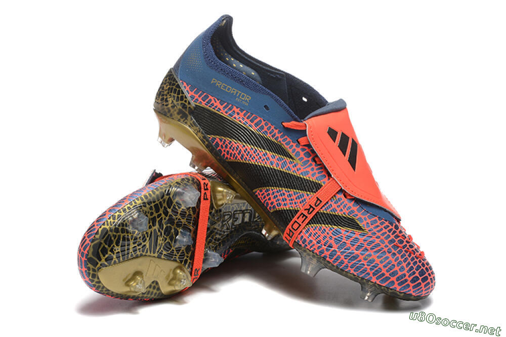 Men's Adidas Predator Elite 25 Foldover Tongue FG Football Boots - Red/Blue/Gold 4
