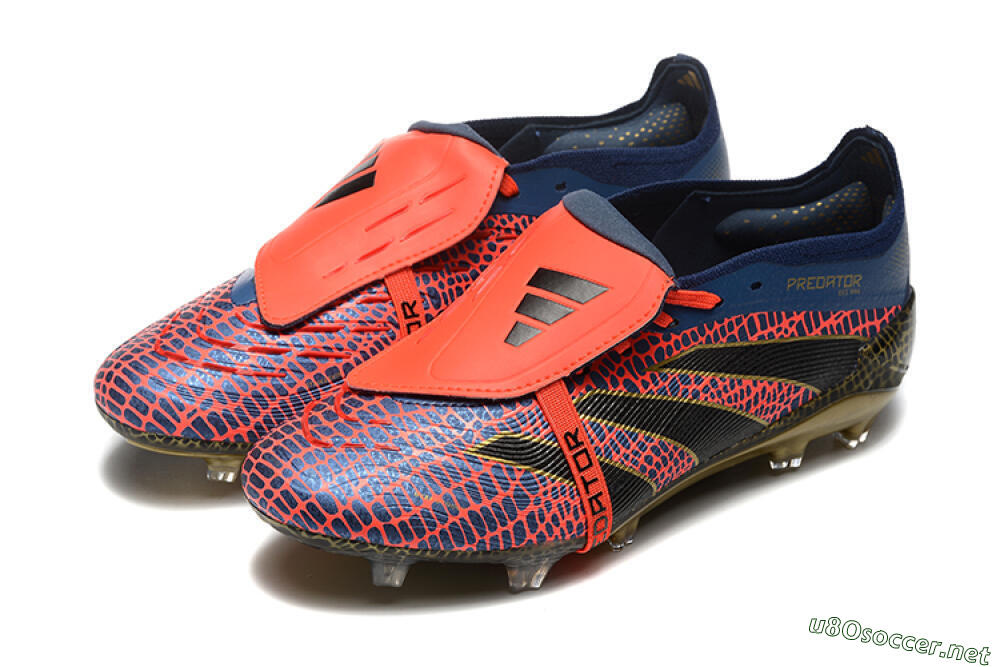Men's Adidas Predator Elite 25 Foldover Tongue FG Football Boots - Red/Blue/Gold 5