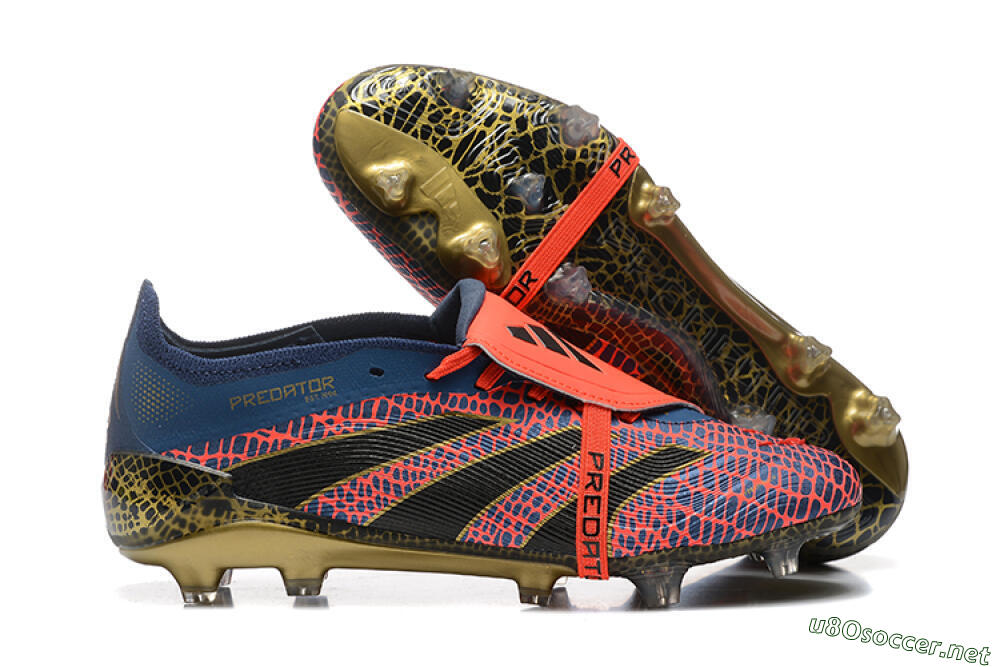Men's Adidas Predator Elite 25 Foldover Tongue FG Football Boots - Red/Blue/Gold 2