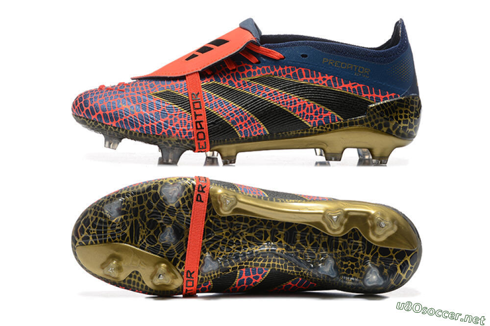 Men's Adidas Predator Elite 25 Foldover Tongue FG Football Boots - Red/Blue/Gold 1