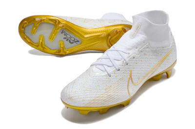 Men's Nike Air Zoom Mercurial Superfly 9 Elite FG Football Boots - White/Gold