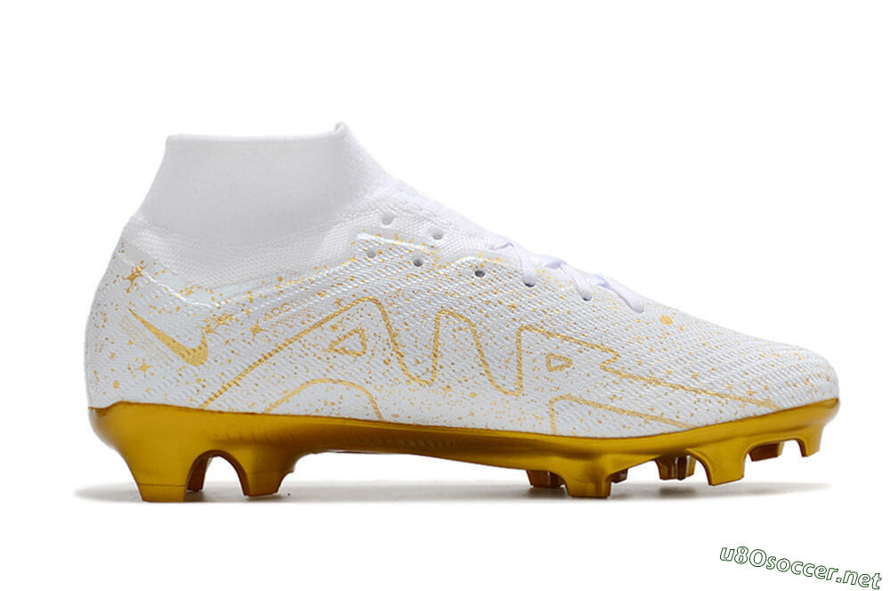 Men's Nike Air Zoom Mercurial Superfly 9 Elite FG Football Boots - White/Gold 4