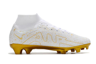 Men's Nike Air Zoom Mercurial Superfly 9 Elite FG Football Boots - White/Gold