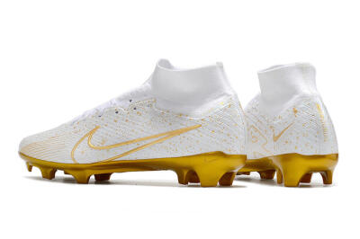 Men's Nike Air Zoom Mercurial Superfly 9 Elite FG Football Boots - White/Gold