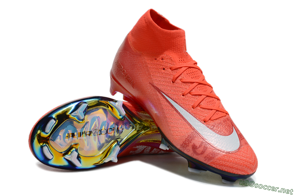Unisex Nike Air Zoom Mercurial Superfly 10 Elite FG Football Boots - Red/White 3