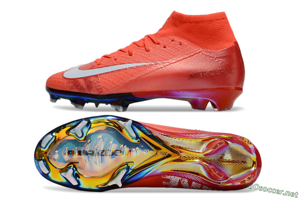 Unisex Nike Air Zoom Mercurial Superfly 10 Elite FG Football Boots - Red/White 1