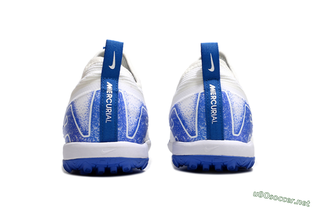 Unisex Nike Air Zoom Mercurial Vapor 16 Pro TF Football Shoes - White/Blue 5