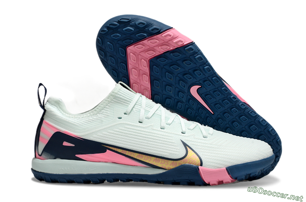 Unisex Nike Air Zoom Mercurial Vapor 16 Pro TF Football Shoes - Jade/Yellow/Pink 2