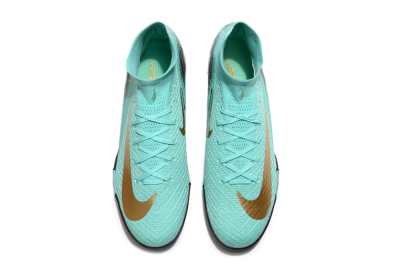 Unisex Nike Air Zoom Mercurial Superfly 10 Elite TF Football Shoes - Jade/Gold/Blue