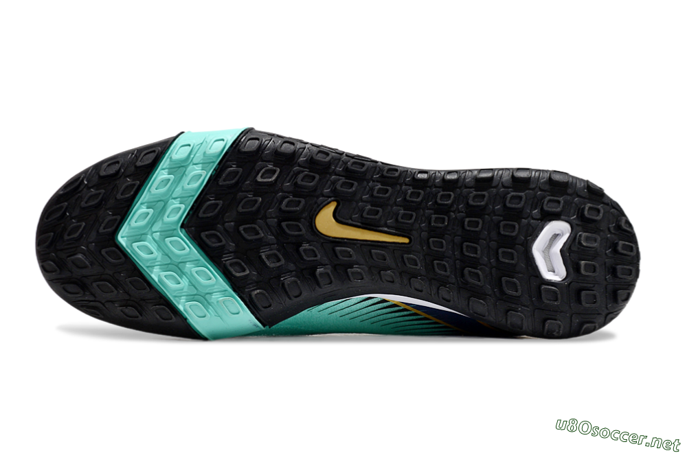 Unisex Nike Air Zoom Mercurial Superfly 10 Elite TF Football Shoes - Jade/Gold/Blue 6