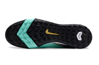 Unisex Nike Air Zoom Mercurial Superfly 10 Elite TF Football Shoes - Jade/Gold/Blue