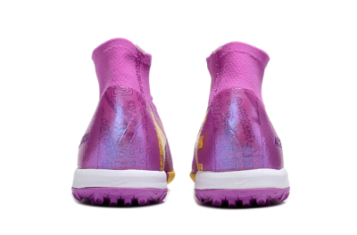 Unisex Nike Air Zoom Mercurial Superfly 10 Elite TF Football Shoes - Purple/Yellow/White