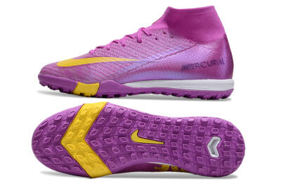 Unisex Nike Air Zoom Mercurial Superfly 10 Elite TF Football Shoes - Purple/Yellow/White