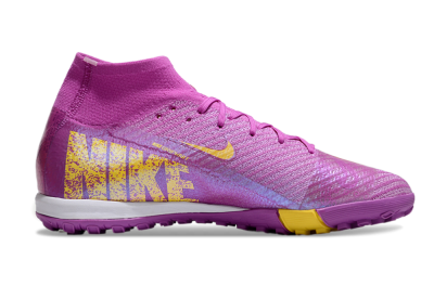 Unisex Nike Air Zoom Mercurial Superfly 10 Elite TF Football Shoes - Purple/Yellow/White