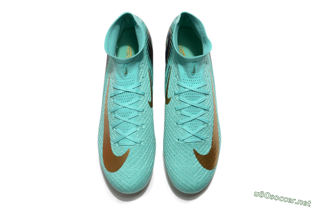 Unisex Nike Air Zoom Mercurial Superfly 10 Elite FG Football Boots - Jade/Gold/Blue 4