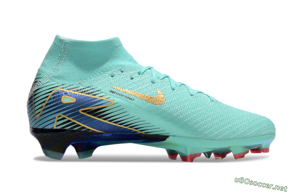 Unisex Nike Air Zoom Mercurial Superfly 10 Elite FG Football Boots - Jade/Gold/Blue 7