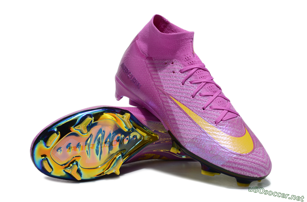 Unisex Nike Air Zoom Mercurial Superfly 10 Elite FG Football Boots - Purple/Yellow/Gold 3