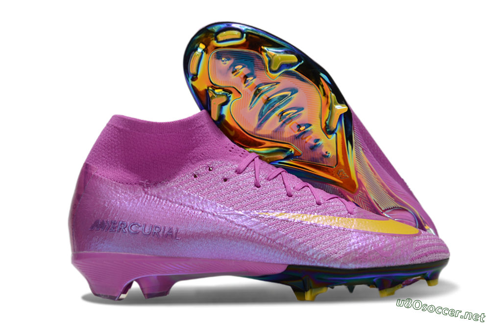 Unisex Nike Air Zoom Mercurial Superfly 10 Elite FG Football Boots - Purple/Yellow/Gold 2