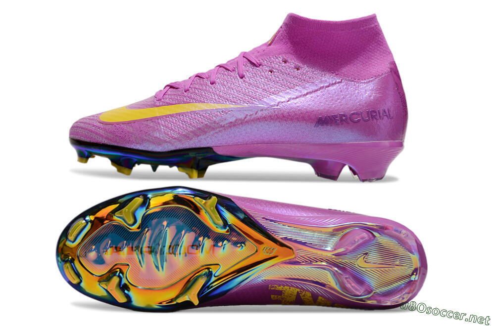 Unisex Nike Air Zoom Mercurial Superfly 10 Elite FG Football Boots - Purple/Yellow/Gold 1