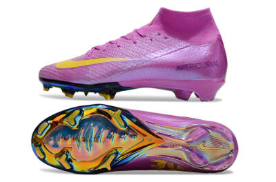Unisex Nike Air Zoom Mercurial Superfly 10 Elite FG Football Boots - Purple/Yellow/Gold