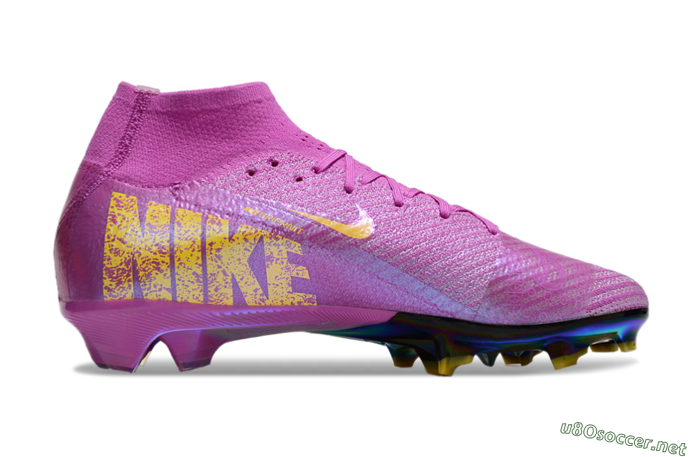 Unisex Nike Air Zoom Mercurial Superfly 10 Elite FG Football Boots - Purple/Yellow/Gold 7