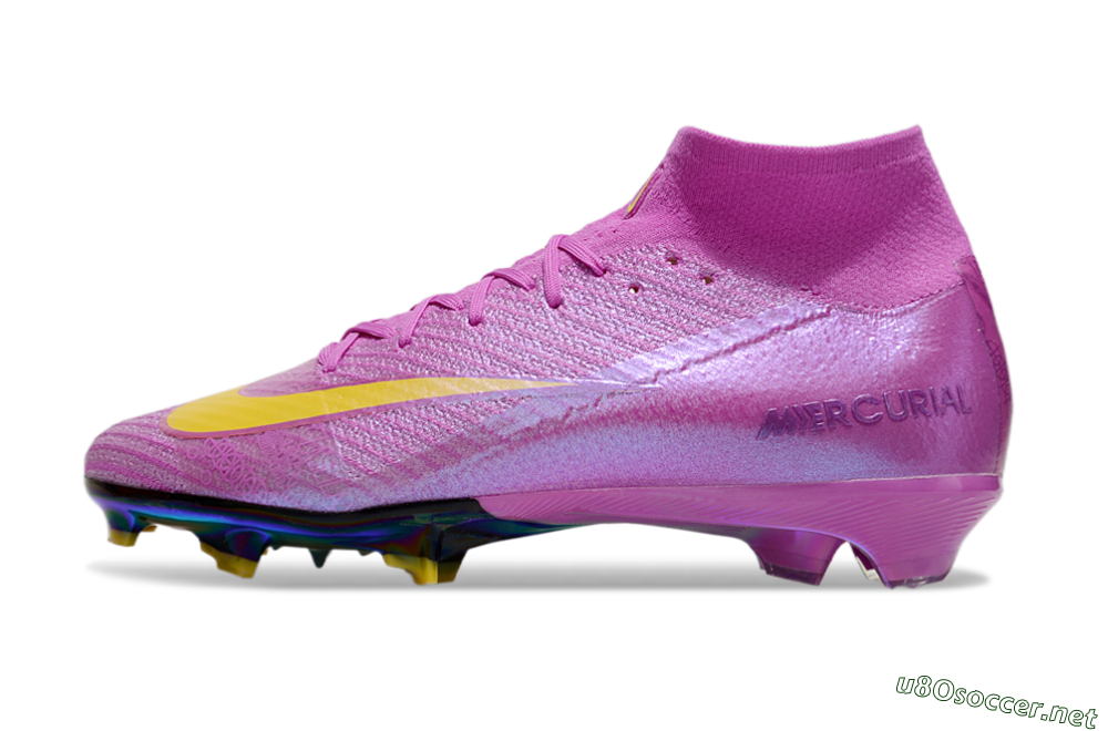 Unisex Nike Air Zoom Mercurial Superfly 10 Elite FG Football Boots - Purple/Yellow/Gold 0