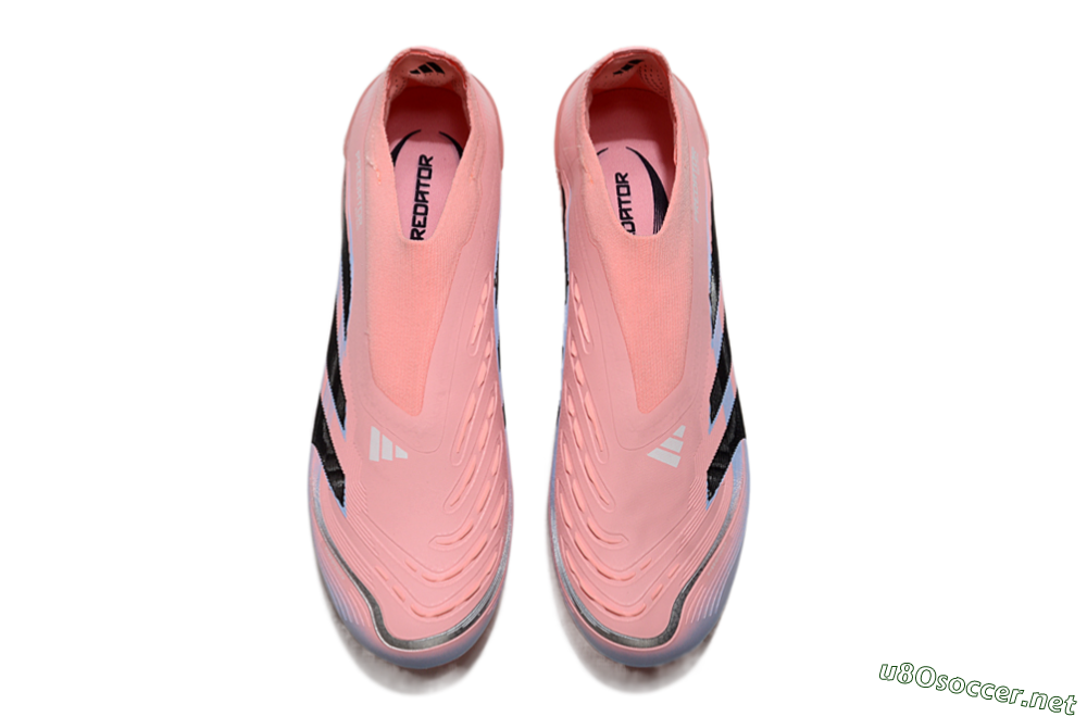 Unisex Adidas Predator Laceless Elite 25 FG Football Boots - Pink/Blue/Black 4