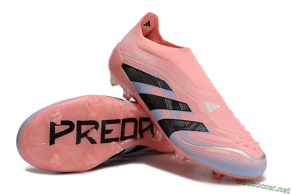 Unisex Adidas Predator Laceless Elite 25 FG Football Boots - Pink/Blue/Black 3