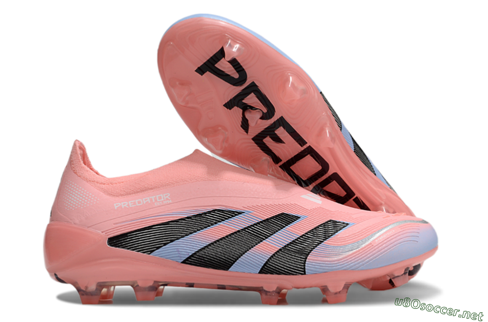 Unisex Adidas Predator Laceless Elite 25 FG Football Boots - Pink/Blue/Black 2