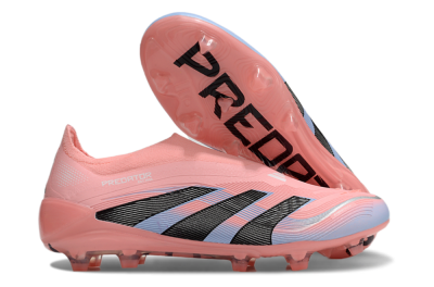 Unisex Adidas Predator Laceless Elite 25 FG Football Boots - Pink/Blue/Black