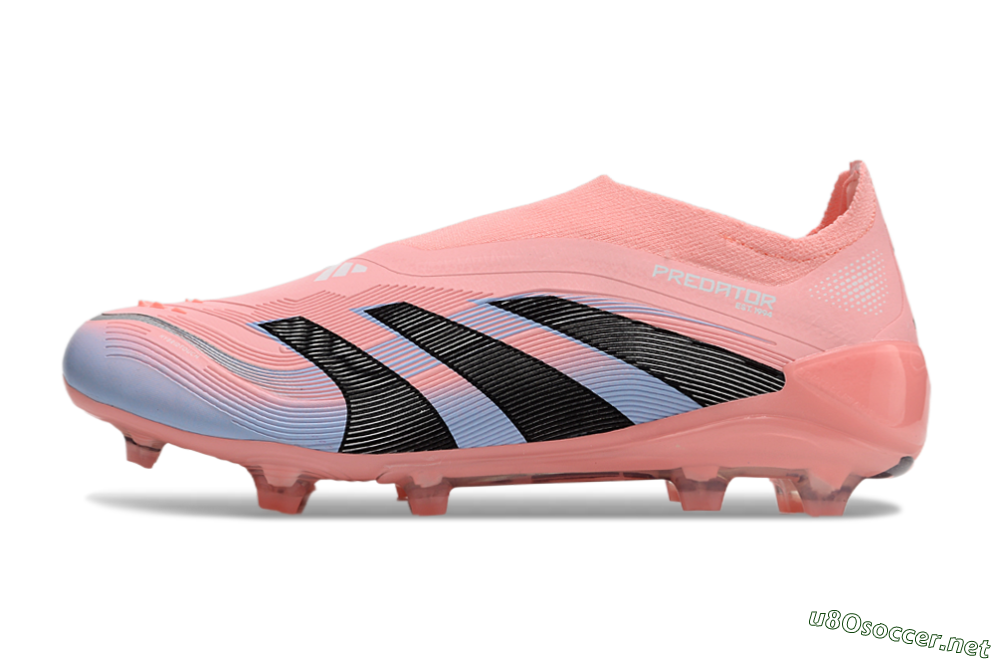 Unisex Adidas Predator Laceless Elite 25 FG Football Boots - Pink/Blue/Black 0