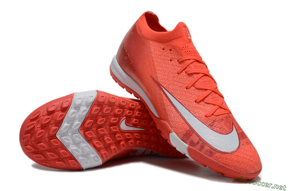 Unisex Nike Air Zoom Mercurial Vapor 16 Elite TF Football Shoes - Red/White 3