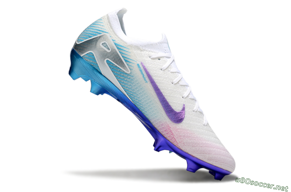 Unisex Nike Air Zoom Mercurial Vapor 16 Elite FG Football Boots - White/Purple/Pink/Jade 5