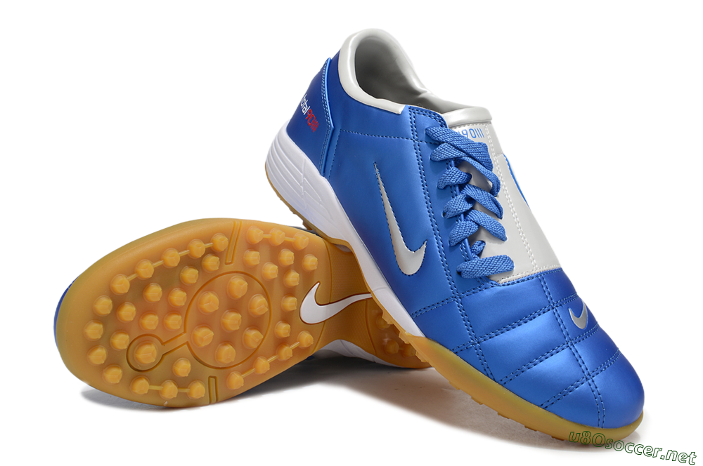 Unisex Nike Total 90 II TF Football Shoes - Blue/White/Brown 3